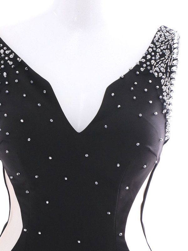 画像17: SALE!ビジューサイドシアーノースリーブドレス/ファスナー/ノースリーブ/透け/無地/ストレッチ/サイドシアー/谷間見せ/タイト/ミニドレス/キャバドレス【S-Mサイズ/2カラー】[HC02-U] 【YN】dzw