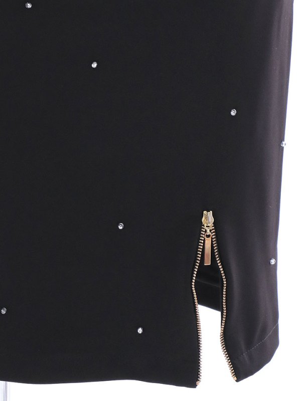 画像18: SALE!ビジューサイドシアーノースリーブドレス/ファスナー/ノースリーブ/透け/無地/ストレッチ/サイドシアー/谷間見せ/タイト/ミニドレス/キャバドレス【S-Mサイズ/2カラー】[HC02-U] 【YN】dzw