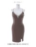 画像16: SALE!ワンカラーバックレースミニドレス/無地/ノースリーブ/キャミソール/ビジュー/レース/スリット/谷間見せ/背中見せ/タイト/ミニドレス/キャバドレス【S-Lサイズ/3カラー】[HC02] 【YN】dzj (16)