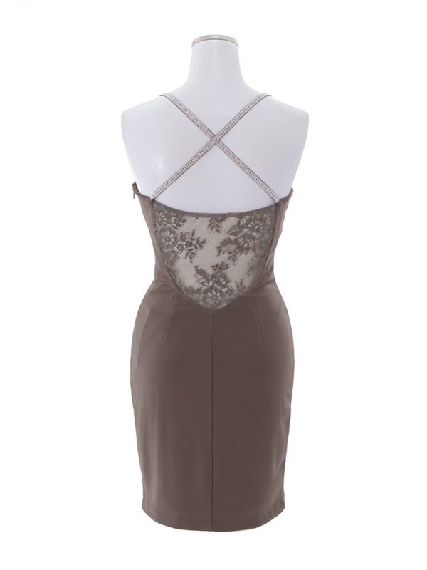 画像17: SALE!ワンカラーバックレースミニドレス/無地/ノースリーブ/キャミソール/ビジュー/レース/スリット/谷間見せ/背中見せ/タイト/ミニドレス/キャバドレス【S-Lサイズ/3カラー】[HC02] 【YN】dzj