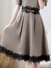 画像18: 【サマーセール！】【sifeel/シフィール】Aラインワンピースドレス/フレアー/ジップアップ/刺繍レース/ベルト/谷間隠し/背中隠し/ミディアムドレス/キャバドレス/パッド無し【S-XLサイズ/3カラー】[OF03-X] 【YN】dzw