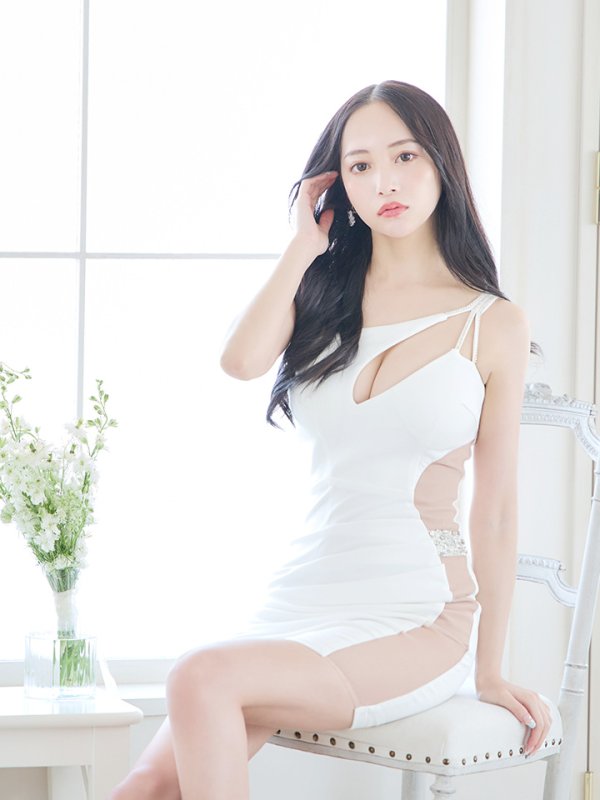 画像11: SALE!ビジュー/胸元見せ/タイト/サイドシアー/上品/セクシー/ストレッチ/無地/キャバドレス/ミニドレス【S-Lサイズ/2カラー】[[OF03-X] 【YN】dzj