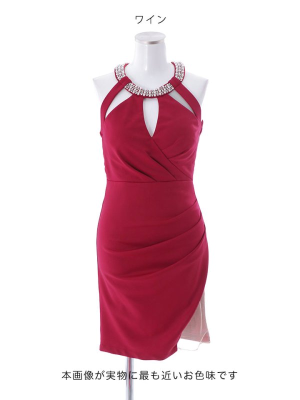 画像26: SALE!ゴージャスデコルテカットアウトドレス/ノースリーブ/ビジュー/ストレッチ/谷間見せ/背中見せ/透け/タイト/ミニドレス/キャバドレス【XS-Lサイズ/3カラー】[HC02-X] 【YN】dzw