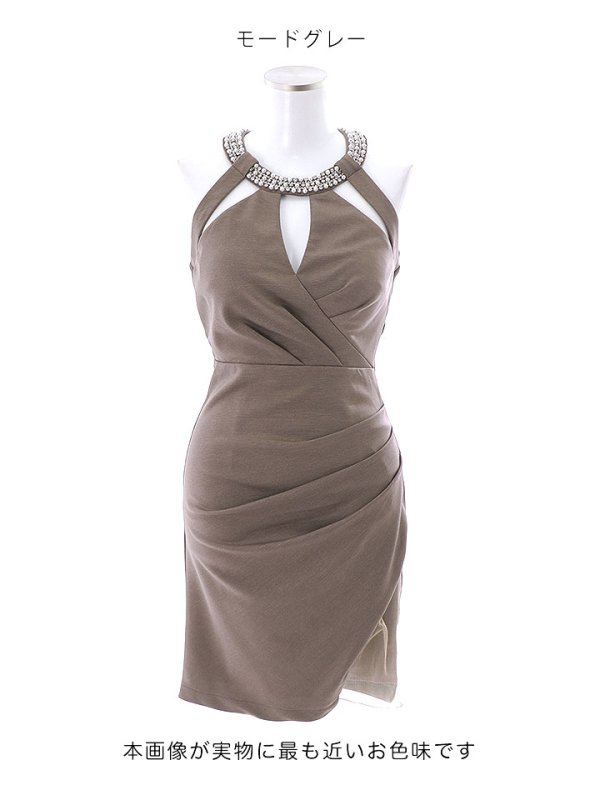 画像28: SALE!ゴージャスデコルテカットアウトドレス/ノースリーブ/ビジュー/ストレッチ/谷間見せ/背中見せ/透け/タイト/ミニドレス/キャバドレス【XS-Lサイズ/3カラー】[HC02-X] 【YN】dzw