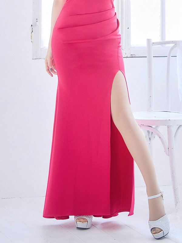 画像6: SALE!【新色登場】ワンカラー/シアー/ジップアップ/ビジュー/谷間見せ/ノースリーブ/ロングドレス/キャバドレス 【S-Mサイズ/5カラー】[HC02-X] 【YN】dzw