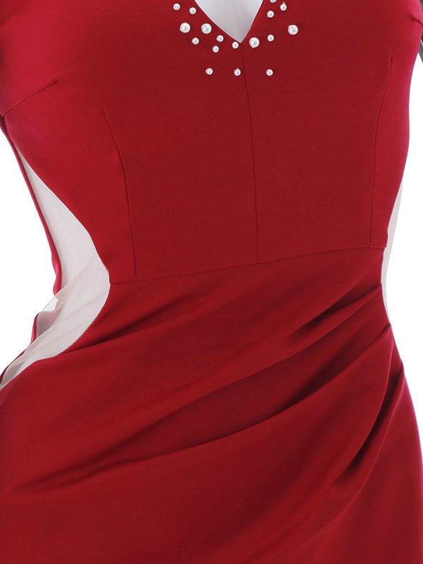 画像21: SALE!チュールスリーブドレス/ビジュー/谷間見せ/ミニドレス/キャバドレス【S-XLサイズ/2カラー】[OF03-X]【YN】dzw