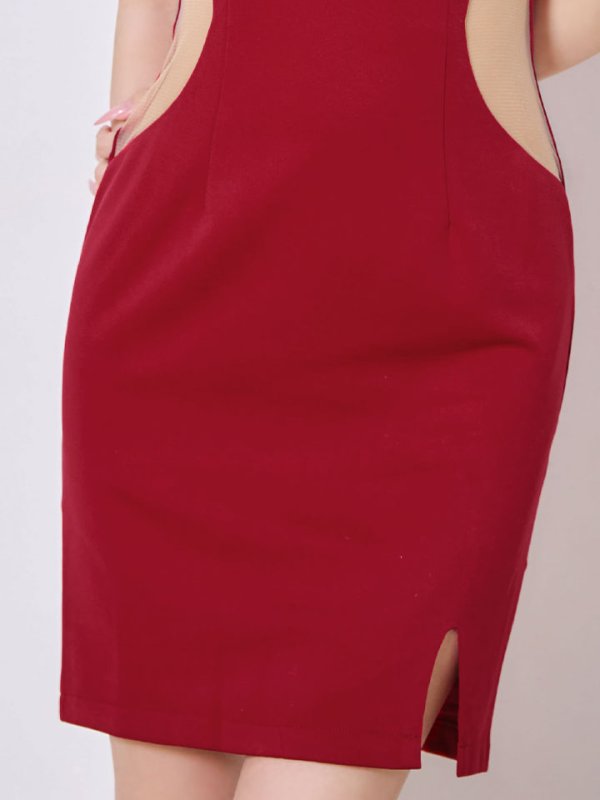 画像7: SALE!サイドシアースリットドレス/スリット/シアー/無地/谷間見せ/タイト/キャバドレス/ミニドレス【S-Mサイズ/2カラー】[OF03] 【YN】dzj