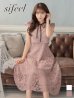 画像2: SALE!【sifeel/シフィール】花柄総レースワンピースドレス/リボン/レース/透け/胸元隠し/背中隠し/ワンピース/フレアー/ミディアムドレス/キャバドレス【S-Lサイズ/2カラー】[OF08] 【YN】dzw (2)