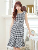 【2点10%OFF対象商品】【sifeel/シフィール】マーメイドツイードドレス/ビジュー/千鳥柄/ノースリーブ/ミディアムドレス/キャバドレス【S-Lサイズ/1カラー】[OF08] 【YN】dzw