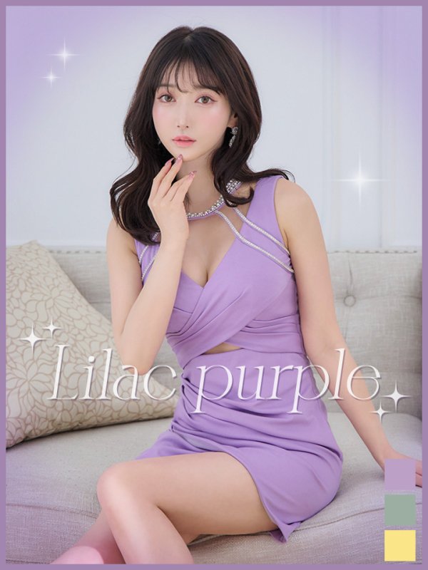 画像1: 【春の大感謝セール】フロントクロスバストビジュードレス/アメスリ/アメリカンスリーブ/タイト/ノースリーブ/サイド透け/胸元デザイン/谷間見せ/ミニドレス/キャバドレス 【XS-Lサイズ/3カラー】[OF08-X] 【YN】dzwj