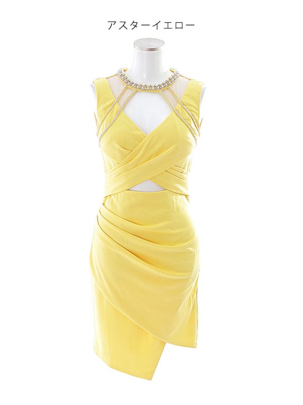 画像24: フロントクロスバストビジュードレス/アメスリ/アメリカンスリーブ/タイト/ノースリーブ/サイド透け/胸元デザイン/谷間見せ/ミニドレス/キャバドレス 【XS-Lサイズ/3カラー】[HC02-X] 【YN】dzwj