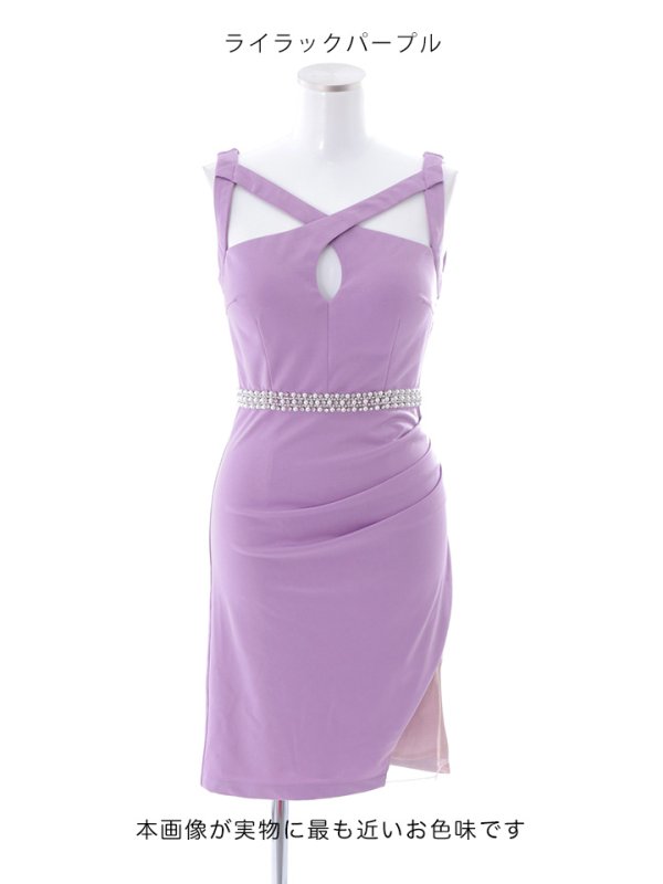 画像16: SALE!ワンカラー/カットアウト/バストクロスビジュー/アメスリ/アメリカンスリーブ/シアー/ノースリーブ/谷間見せ/タイト/ミニドレス/キャバドレス 【XS-Mサイズ/3カラー】[HC02-U] 【YN】dzw