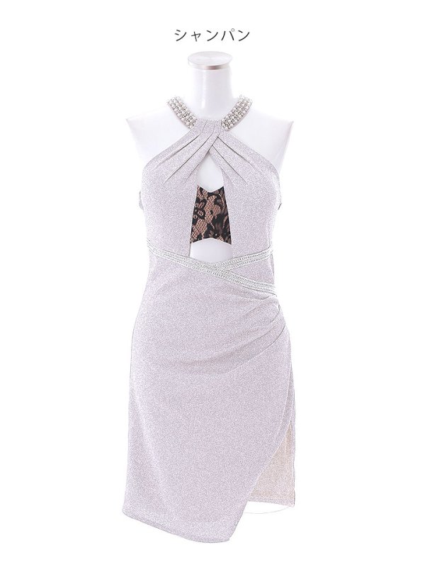 画像18: SALE!ラメドレス/ホルターネック/ビジュー/ストレッチ/スリット/ワンカラー/谷間見せ/背中見せ/タイト/ ミニドレス/ キャバドレス【S-Lサイズ/2カラー】[HC02] 【YN】dzw