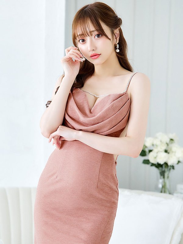 画像8: ラメキャミソールドレス/グリッター/背中見せ/タイト/ドレープ/ミニドレス/ キャバドレス【XS-Lサイズ/5カラー】[OF03-U] 【YN】dzw