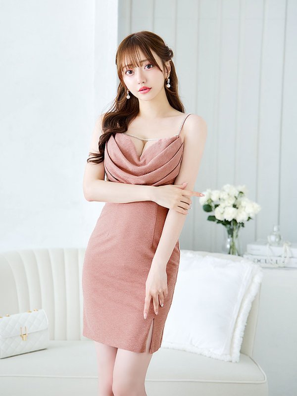 画像14: ラメキャミソールドレス/グリッター/背中見せ/タイト/ドレープ/ミニドレス/ キャバドレス【XS-Lサイズ/5カラー】[OF03-U] 【YN】dzw