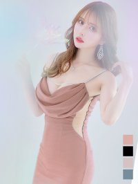 ラメキャミソールドレス/グリッター/背中見せ/タイト/ドレープ/ミニドレス/ キャバドレス【XS-Lサイズ/5カラー】[OF03-U] 【YN】dzw