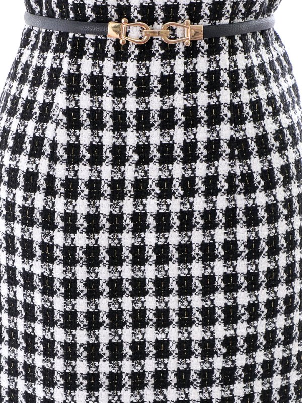 画像13: 【ポッキリセール！】SALE!ノースリーブツイード柄ミディアムドレス/ツイード/ベルト/胸元隠し/背中隠し/タイト/キャバドレス/ミニドレス【S-Lサイズ/1カラー】[HC02X] 【YN】dzj