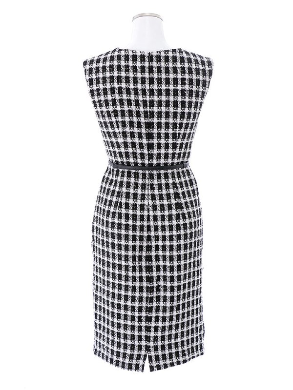 画像10: 【ポッキリセール！】SALE!ノースリーブツイード柄ミディアムドレス/ツイード/ベルト/胸元隠し/背中隠し/タイト/キャバドレス/ミニドレス【S-Lサイズ/1カラー】[HC02X] 【YN】dzj