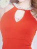画像7: SALE!ノースリーブドレス/ビジュー/パール/ホルターネック/谷間見せ/ミニドレス/キャバドレス【XS-Mサイズ/1カラー】【YN】[OF03]