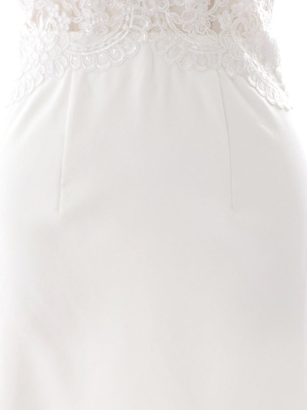 画像17: 【送料無料！】ヌーディーホワイト刺繍レースドレス/ノースリーブ/花柄刺繍/スパンコール/谷間見せ/タイト/マーメイド/ミニドレス/キャバドレス 【XS-Mサイズ/1カラー】[HC02-U] 【YN】dzw