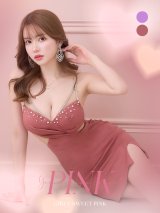 SALE!タッククロスドレス/キャミソール/ビジュー/タイト/サイドシアー/谷間見せ/背中見せ/ミニドレス/キャバドレス 【XS-Mサイズ/4カラー】[OF08-U] 【YN】dzw