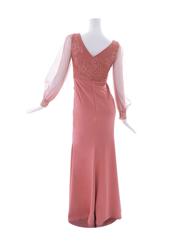 画像29: 再入荷!【送料無料】刺繍ボリュームシアーチュールスリーブドレス/刺繍レース/ビジュー/谷間見せ/ロングドレス/キャバドレス【S-Lサイズ/4カラー】[HC02]  【YN】dzw