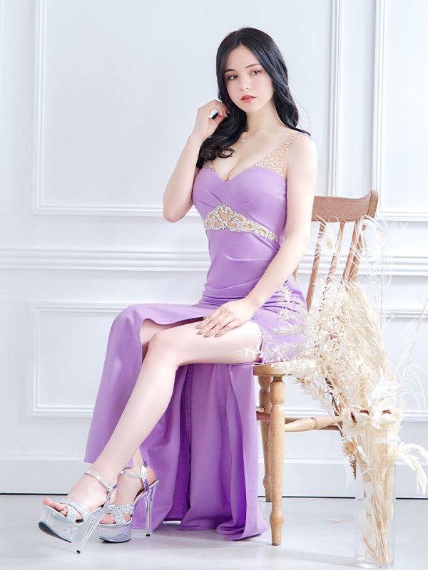 画像26: 【ポッキリセール！】シアービジューノースリーブロングドレス/透け感/無地/ビジュー/谷間見せ/ロングドレス/キャバドレス【S-Lサイズ/4カラー】[HC02] 【YN】dzw