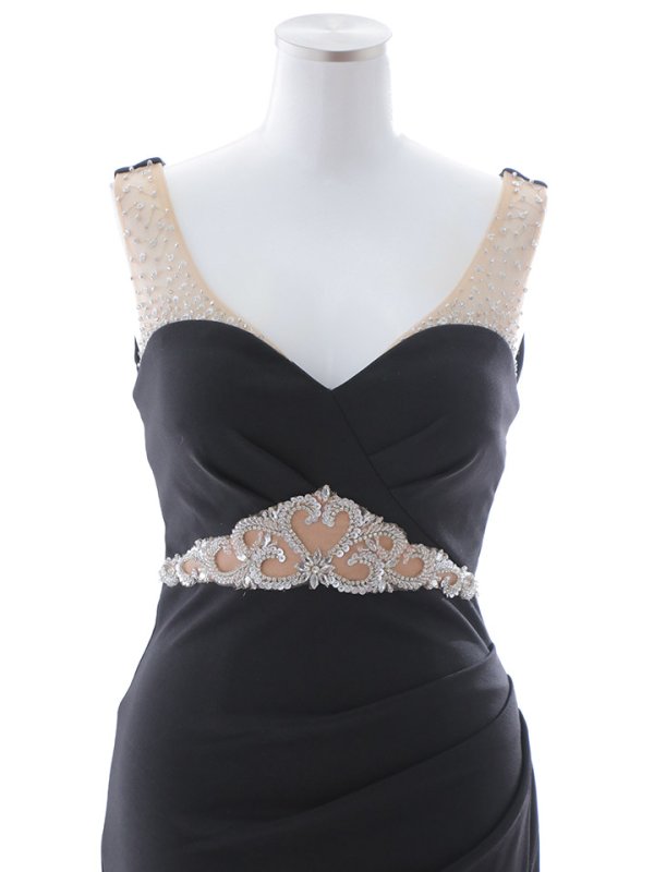 画像35: 【ポッキリセール！】シアービジューノースリーブロングドレス/透け感/無地/ビジュー/谷間見せ/ロングドレス/キャバドレス【S-Lサイズ/4カラー】[HC02] 【YN】dzw