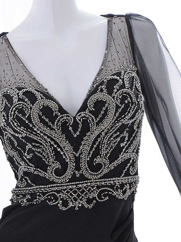 画像23: 【送料無料！】新色登場！デコラティブビジューロングドレス/シアー/ロングスリーブ/タイト/谷間見せ/背中隠し/ロングドレス/キャバドレス【S-Lサイズ/3カラー】[HC02] 【YN】dzw