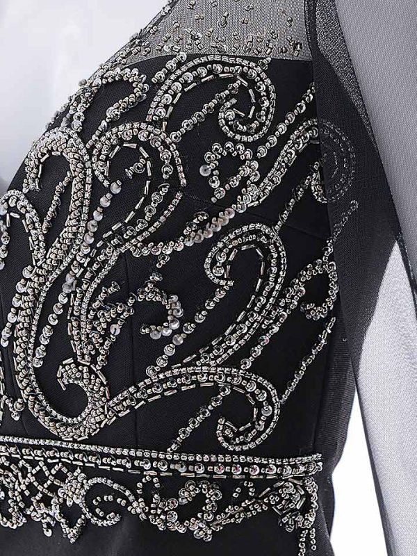 画像25: 【送料無料！】新色登場！デコラティブビジューロングドレス/シアー/ロングスリーブ/タイト/谷間見せ/背中隠し/ロングドレス/キャバドレス【S-Lサイズ/3カラー】[HC02] 【YN】dzw