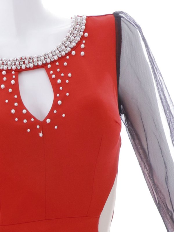 画像32: SALE!ビジューロングドレス/ストレッチ/タイト/谷間見せ/背中隠し/ロングスリーブ/サイドシアー/ロングドレス/キャバドレス 【S-Lサイズ/3カラー】[HC02] 【YN】dzw