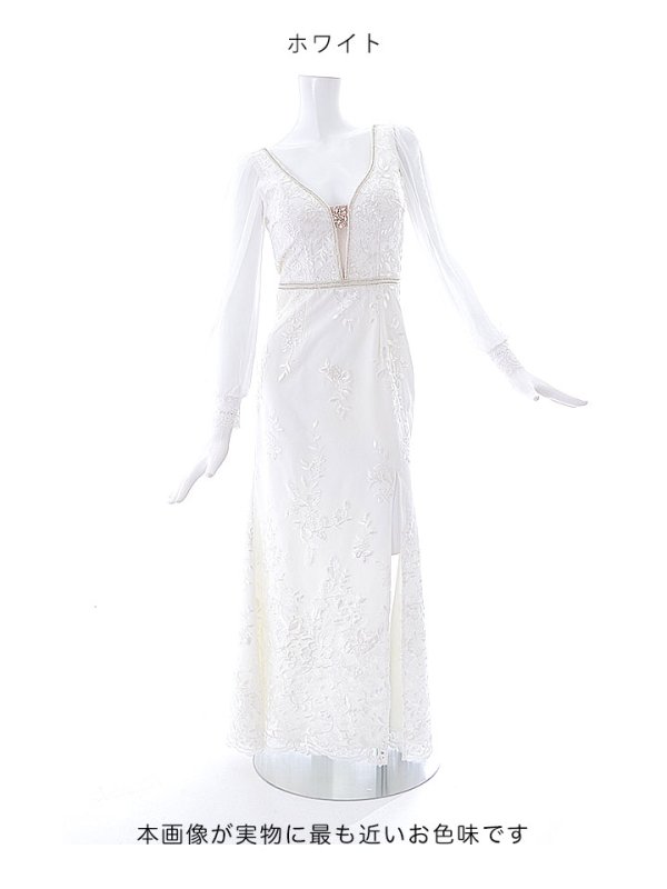 画像23: SALE!総刺繍エレガントロングドレス/花柄刺繍/ビジュー/谷間見せ/ロングドレス/キャバドレス【S-Lサイズ/1カラー】[HC02-X]【YN】dzw