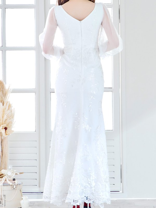 画像18: SALE!総刺繍エレガントロングドレス/花柄刺繍/ビジュー/谷間見せ/ロングドレス/キャバドレス【S-Lサイズ/1カラー】[HC02-X]【YN】dzw