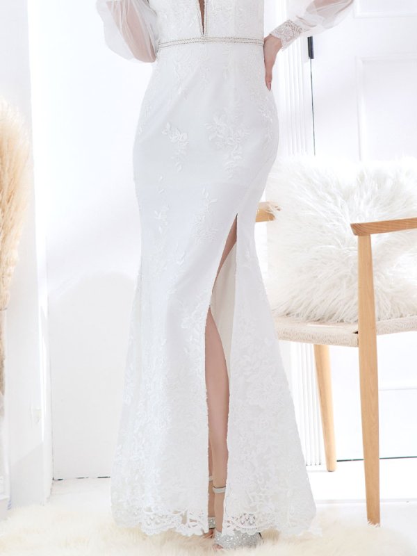 画像21: SALE!総刺繍エレガントロングドレス/花柄刺繍/ビジュー/谷間見せ/ロングドレス/キャバドレス【S-Lサイズ/1カラー】[HC02-X]【YN】dzw