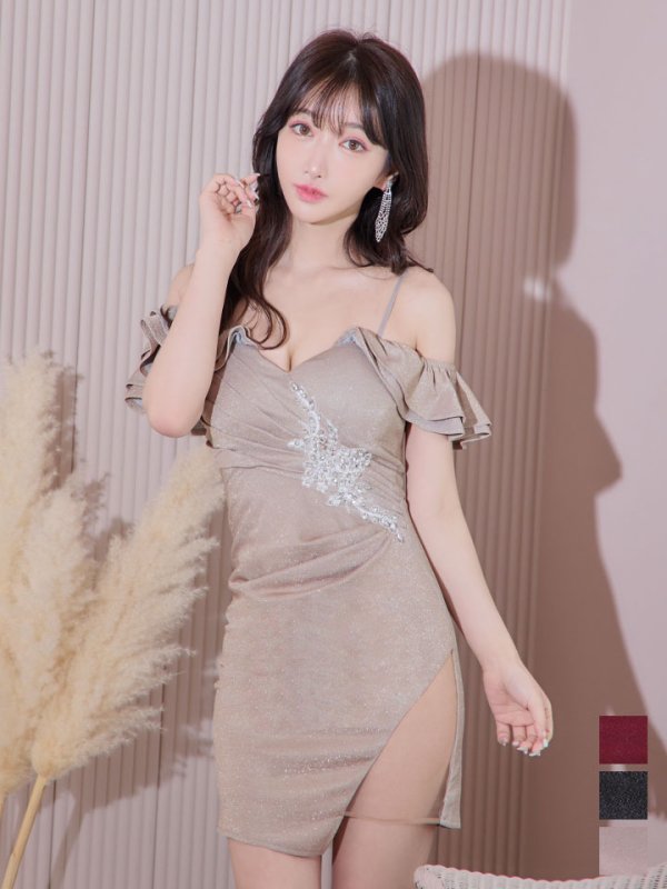 画像4: オフショルダーラメドレス/ミニドレス/ キャバドレス【S-Mサイズ/3カラー】[HC02-U] 【YN】dzw