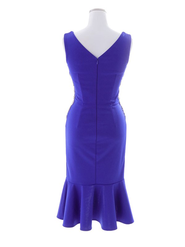 画像30: SALE!ワンカラービジューマーメイドドレス/サイドシアー谷間見せ/背中見せ/ノースリーブ/ミディアムドレス/キャバドレス 【XS-Mサイズ/2カラー】[HC02]【YN】dzw