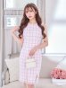 画像9: SALE!チェックツイードビビッドカラーワンピースドレス/ノースリーブ/スリット/胸元隠し/背中隠し/タイト/ミディアムドレス/キャバドレス【S-Lサイズ/1カラー】[OF03]【YN】dzw