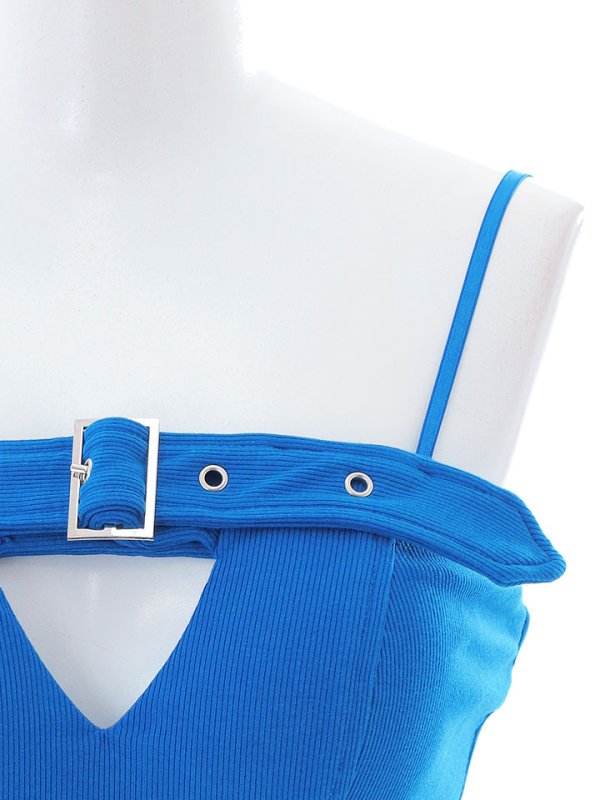 画像22: SALE!サマーニットドレス/キャミソール/ベルト/シアー/スリット/透け/谷間見せ/背中見せ/ミニドレス/キャバドレス【XS-Mサイズ/1カラー】[OF03]【YN】dzw