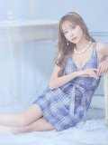 SALE!チェックキャミリボンドレス/ノースリーブ/ボタン/リボンベルト/谷間見せ/背中見せ/ミニドレス/キャバドレス 【XS-Mサイズ/1カラー】[OF08-U] 【YN】dzw