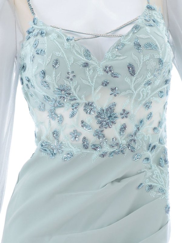 画像36: 【送料無料!】刺繍ミニドレス/スパンコール/シアー袖/キャバドレス 【XS-Lサイズ/4カラー】[HC02-X] 【YN】dzk