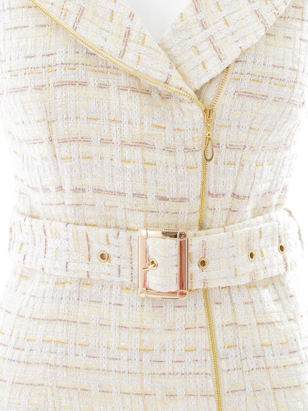 画像32: ジャケットワンピ/ドレス/ツイード/襟/ジップアップ/ミニドレス/キャバドレス【S-Mサイズ/3カラー】[HC02-X] 【YN】dzw