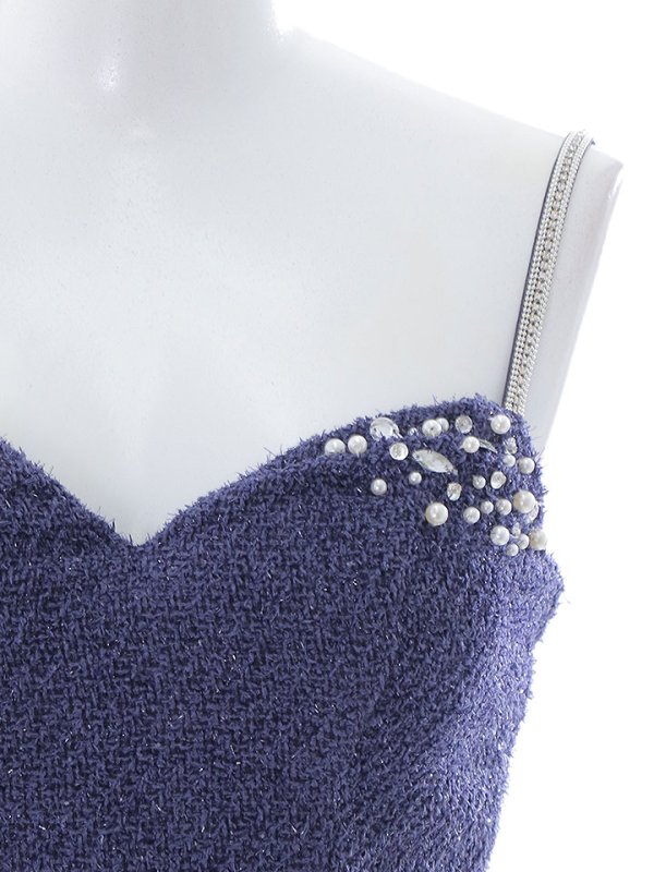 画像15: ラメツイードドレス/セットアップ/ビジュー/パールボタン/キャミソール/谷間見せ/背中見せ/ミニドレス/キャバドレス【XS-Mサイズ/1カラー】[HC02] 【YN】dzj