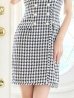 画像11: SALE!千鳥格子ダブルボタンミニドレス/チェーンストラップ/ノースリーブ/谷間見せ/背中見せ/ミニドレス/キャバドレス 【XS-Mサイズ/1カラー】[HC02-U] (11)