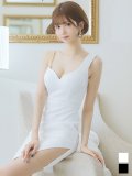 【ファイナルセール】チェーンキャミソールドレス/無地/ノースリーブ/アシンメトリー/谷間見せ/タイト/ミニドレス/キャバドレス【XS-Mサイズ/2カラー】[OF03] 【YN】dzy