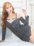 XSサイズ登場!ミックスツイードドレス/デザイン紐/オフショルダー/谷間見せ/背中見せ/ミニドレス/キャバドレス【XS-Lサイズ/1カラー】[OF03] 【YN】dzy