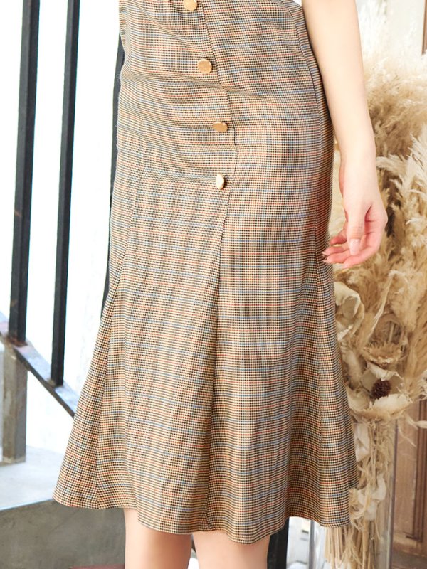 画像5: 【sifeel/シフィール】ミディアムチェックキャミソールワンピース/ノースリーブ/谷間見せ/タイト/キャバドレス/ミニドレス【S-Lサイズ/1カラー】[HC02]【YN】dzw