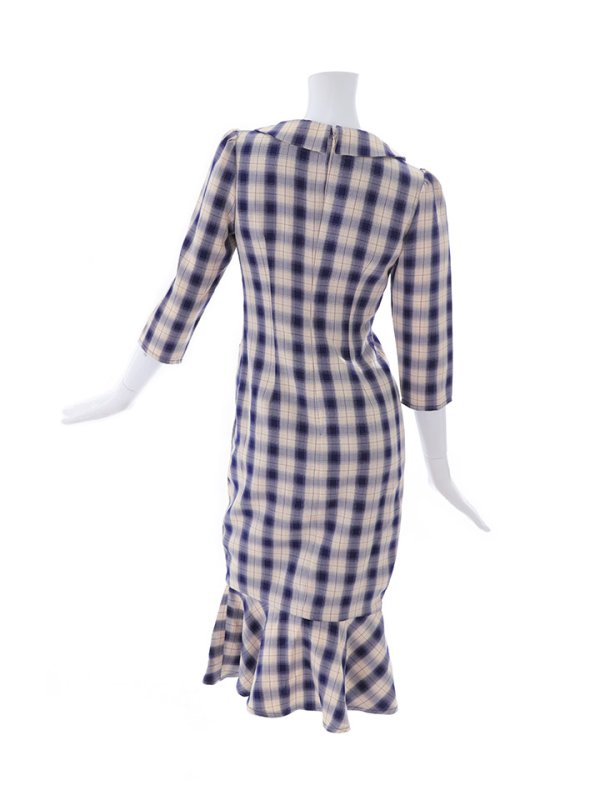 画像16: 【sifeel/シフィール】ミディアムチェックワンピース/ ロングスリーブ/谷間見せ/タイト/キャバドレス/ミディアムドレス【S-XLサイズ/1カラー】[HC02-U] 【YN】dzw