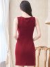 画像7: SALE!ワッフルドレス/フロントファスナー/無地/チェーン/ノースリーブ/谷間見せ/背中隠し/タイト/キャバドレス/ミニドレス【XS-Lサイズ/1カラー】[OF03-X] 【YN】dzk
