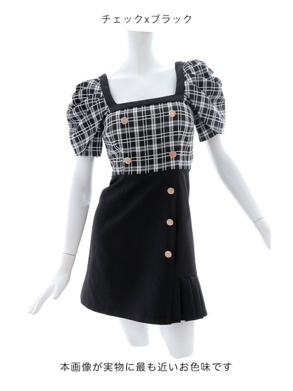 画像20: チェックハイウエストワンピース/キャバドレス【S-Mサイズ/1カラー】[HC02] 【YN】dzw