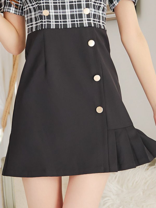 画像5: チェックハイウエストワンピース/キャバドレス【S-Mサイズ/1カラー】[HC02] 【YN】dzw